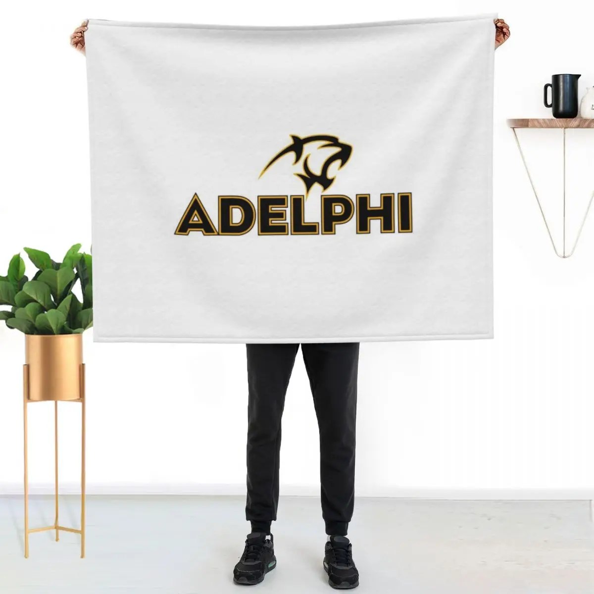 

Adelphi Panthers, Adelphi University logo Throw Blanket Warm Throw Blanket Gift for Anniversary