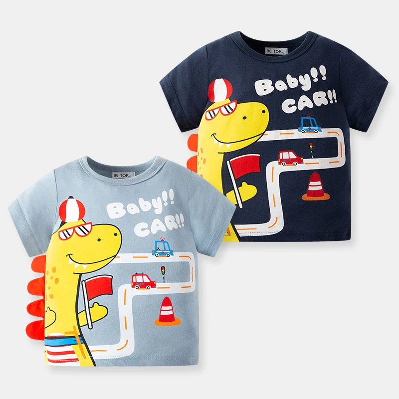 

Children's Short-sleeved Summer Stereo Dinosaur 12M-7Y Boy's T-shirt Cotton Top Children's Clothing