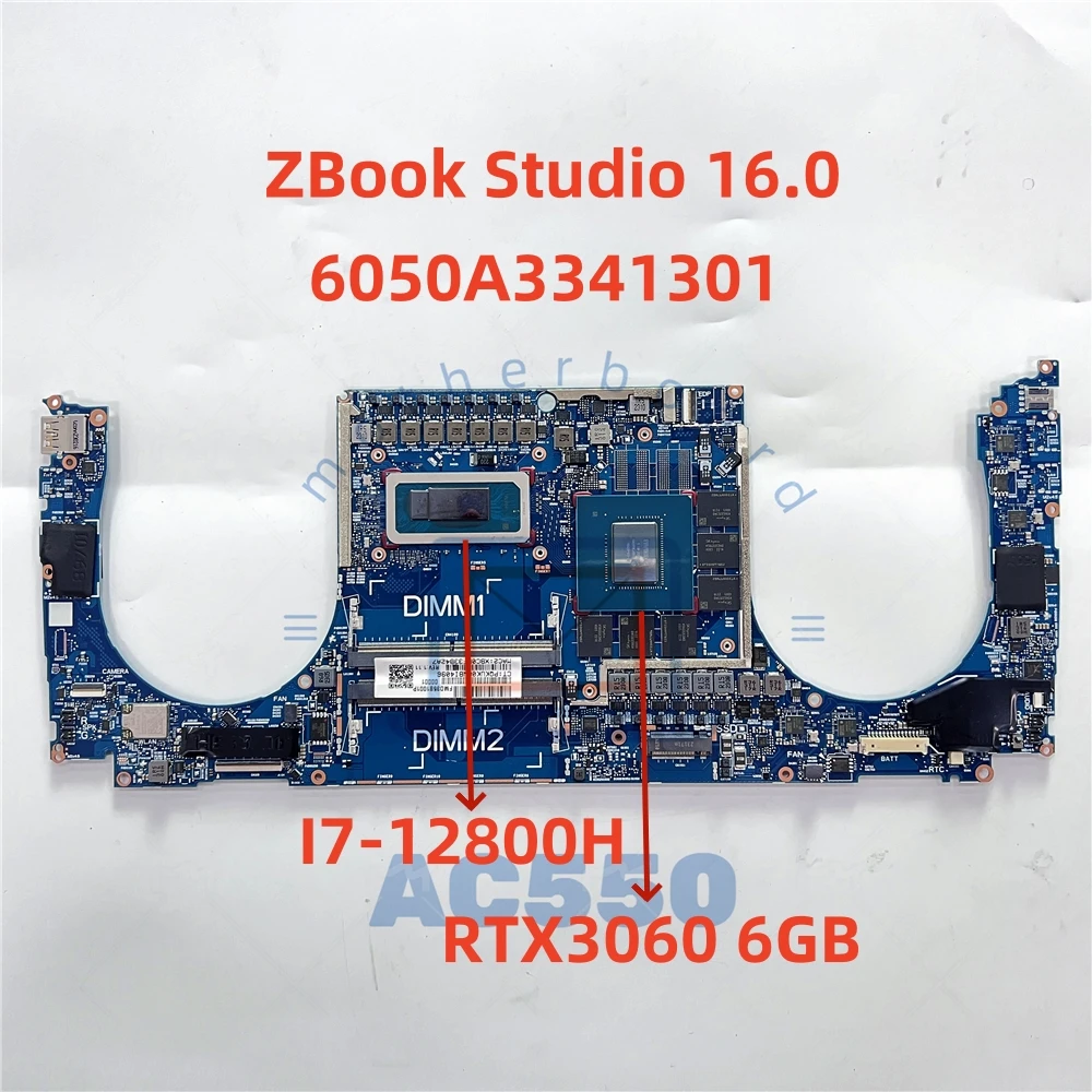 

Laptop Motherboard 6050A3341301 For HP ZBook Studio 16 G9 with i7-12800 RTX3060 6GB Fully Tested, Works Perfectly