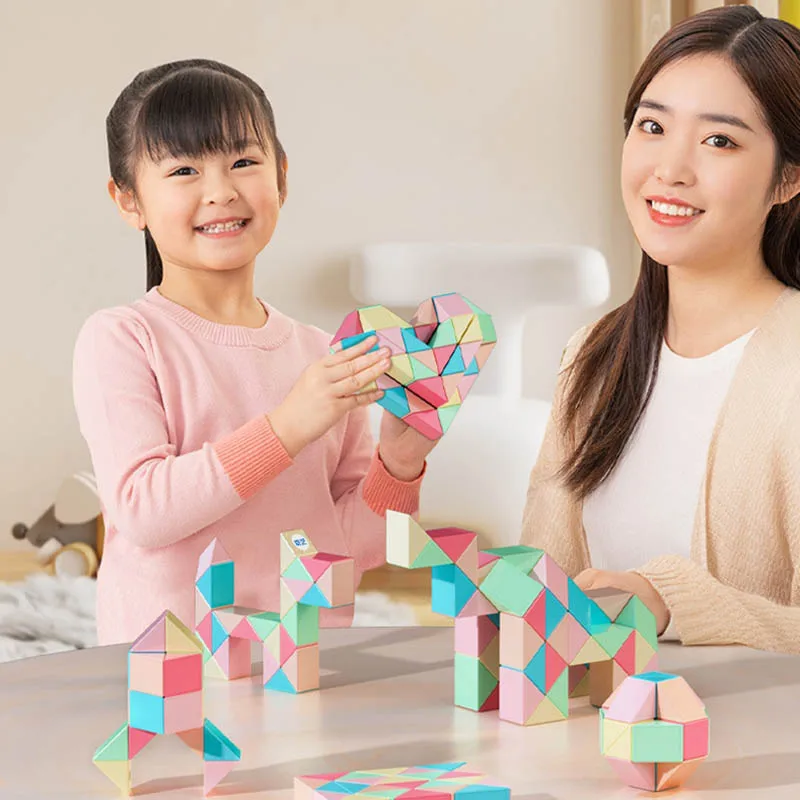 QiYi Hundred Changes Magic Ruler 24 Sections Puzzle Toy Alien Folding Magic Ruler Magic Snake Macaron 72 Sections Magic Ruler