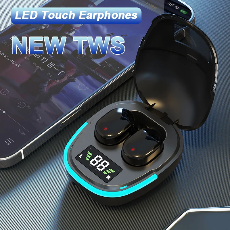 Bluetooth Earphones LED Dispay Bluetooth Headphone HiFi Stereo Music Wireless Earbuds Waterproof Gaming Noise Cancelling Headset image 2
