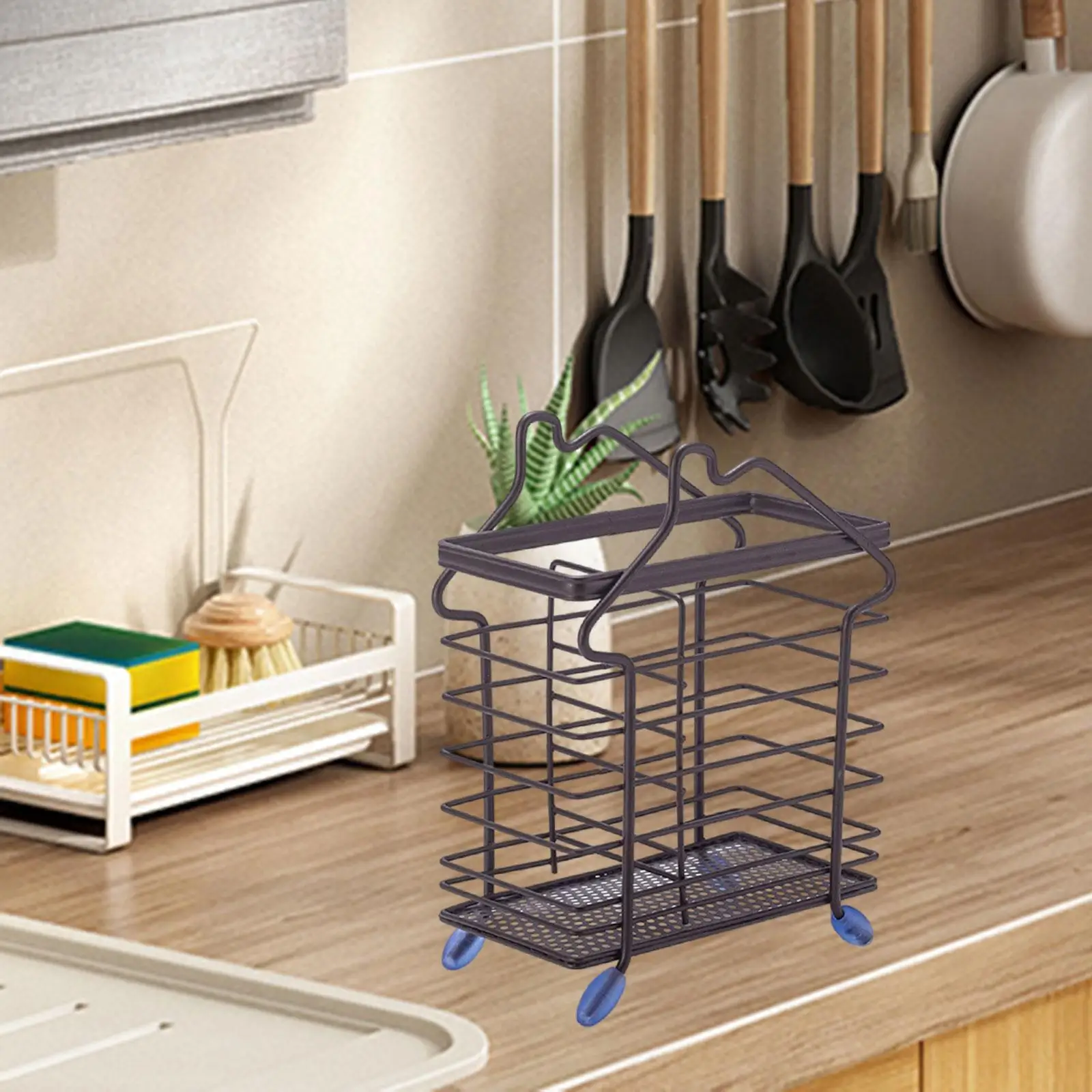เคาน์เตอร์ผู้ถือภาชนะครัว Flatware Storage Drainer ช้อนส้อม Organizer Flatware Drying Rack ร้านอาหารผู้ถือตะเกียบ