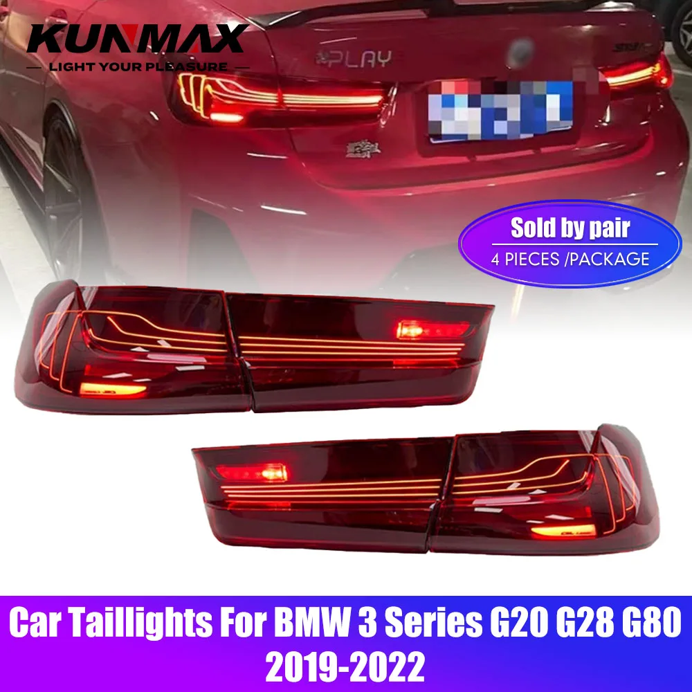 Pair of LED Tail Light Assembly For BMW 3 Series G20 G28 G80 2019-2022 Turn Signal Lamp DRL Brake Reverse Rear Car Tail Lamp