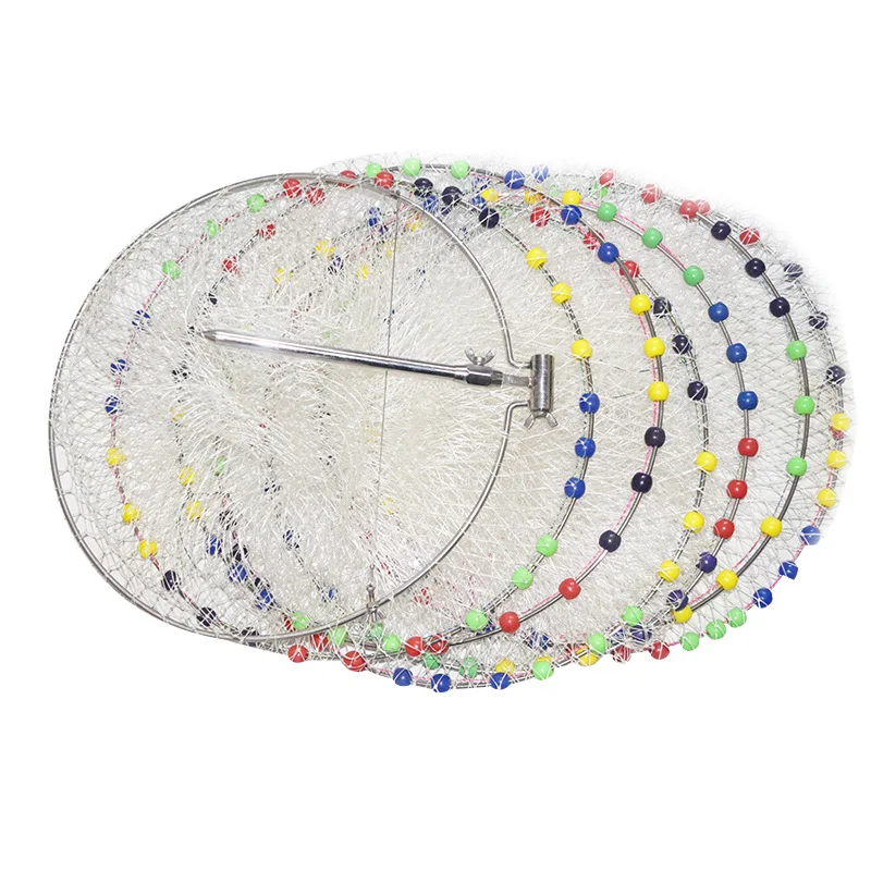 

Hand-woven fishing gear positioning fish protection stainless steel solid ring quick-drying fishing line net pocket Daima