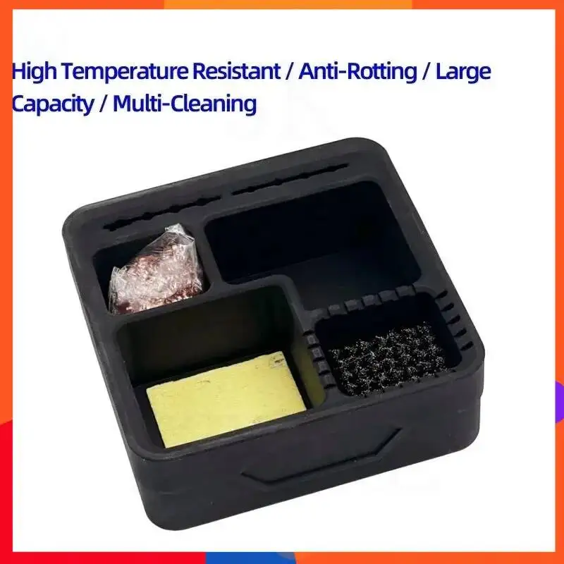 

Silicone Soldering Iron Tin Slag Cleaning Box Repair Steel Brush with Soldering Iron Tip Iron Storage Solder Nozzle Cleaner