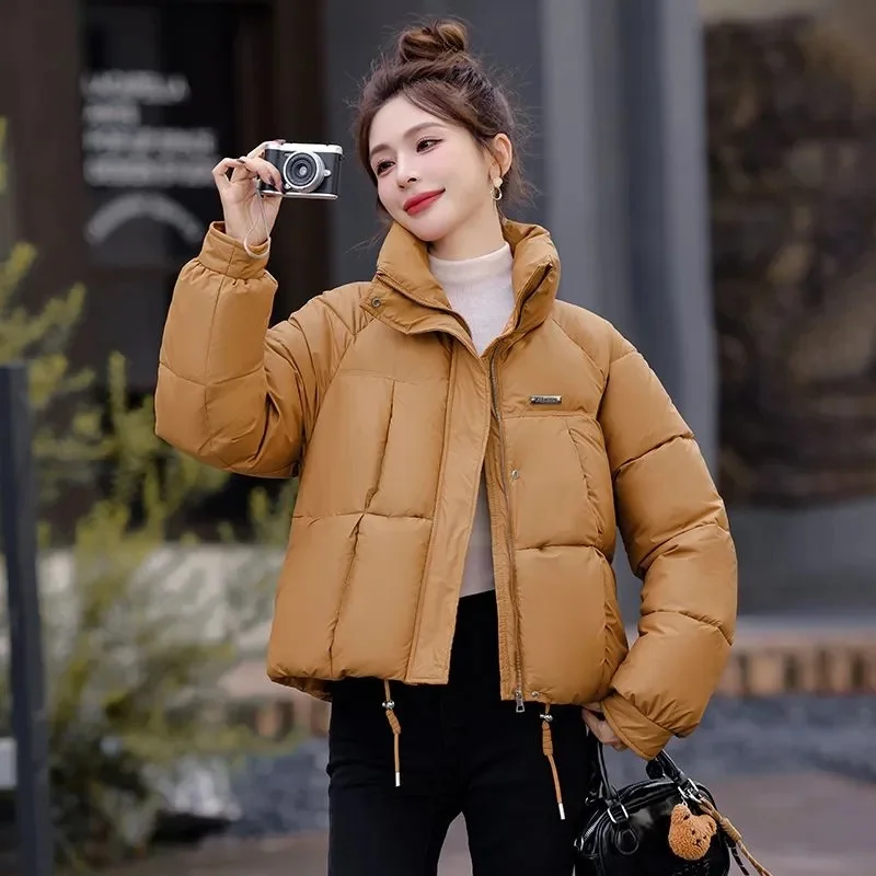 Frauen Parkas Jacke 2025, Neue Herbst Winter Licht Dünne Unten Baumwolle Mantel Femme Beiläufige Kurze Warme Grundlegende Oberbekleidung Damen Tops