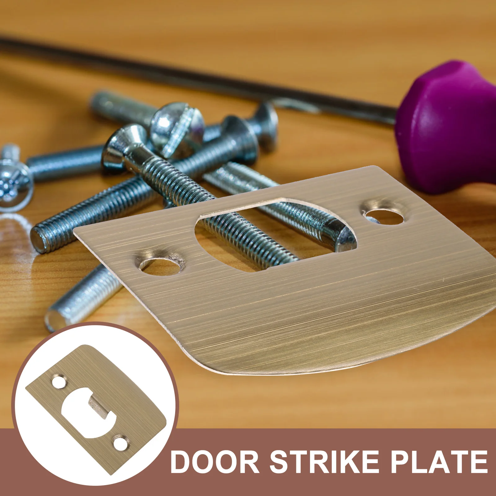 

4Pcs Door Strike Plate Stainless Steel Universal Metal Deadbolt Strike Plate for Interior Exterior Door Lock Repair