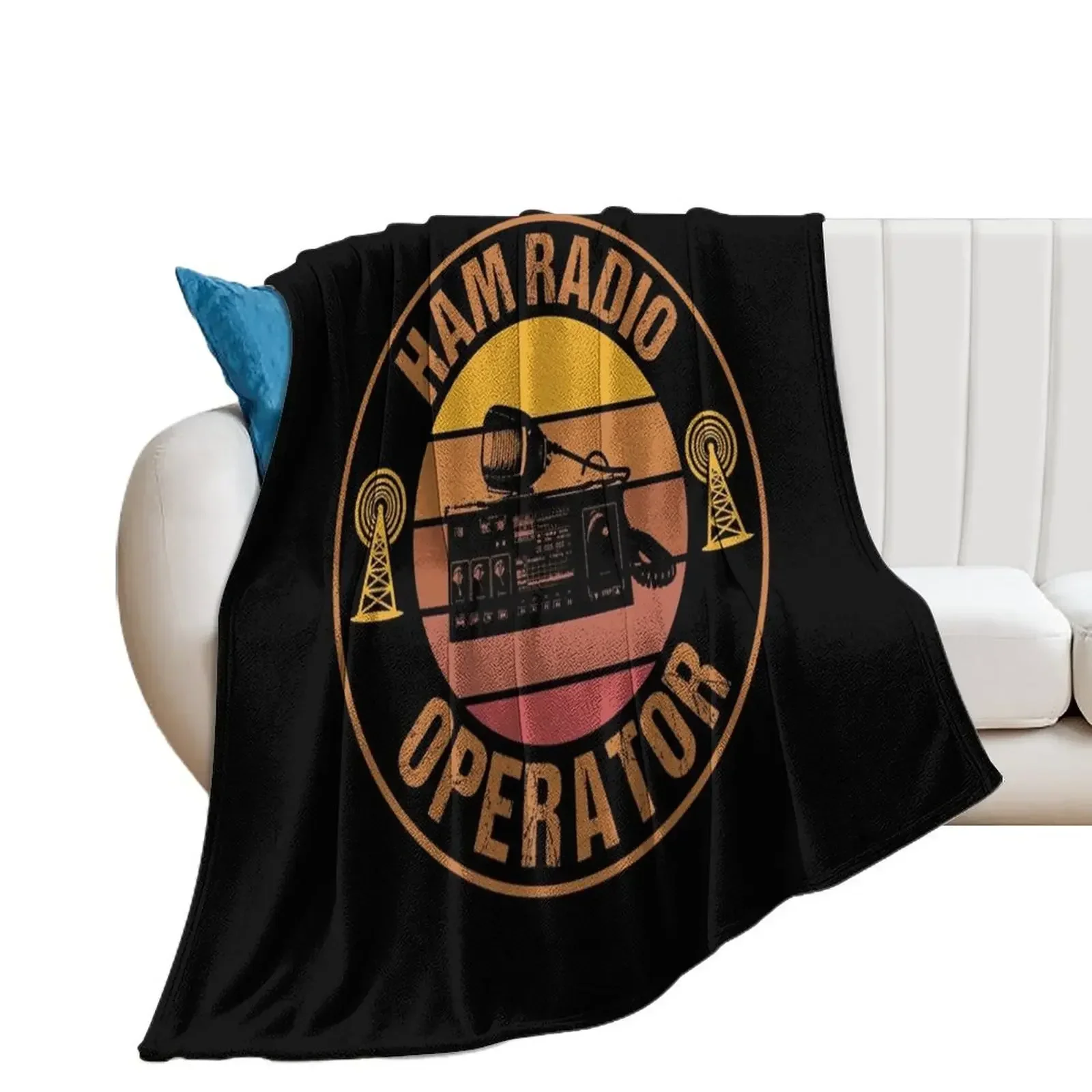 Vintage Ham Radio Operator Throw Blanket Luxury Brand Sofas Warm Blankets