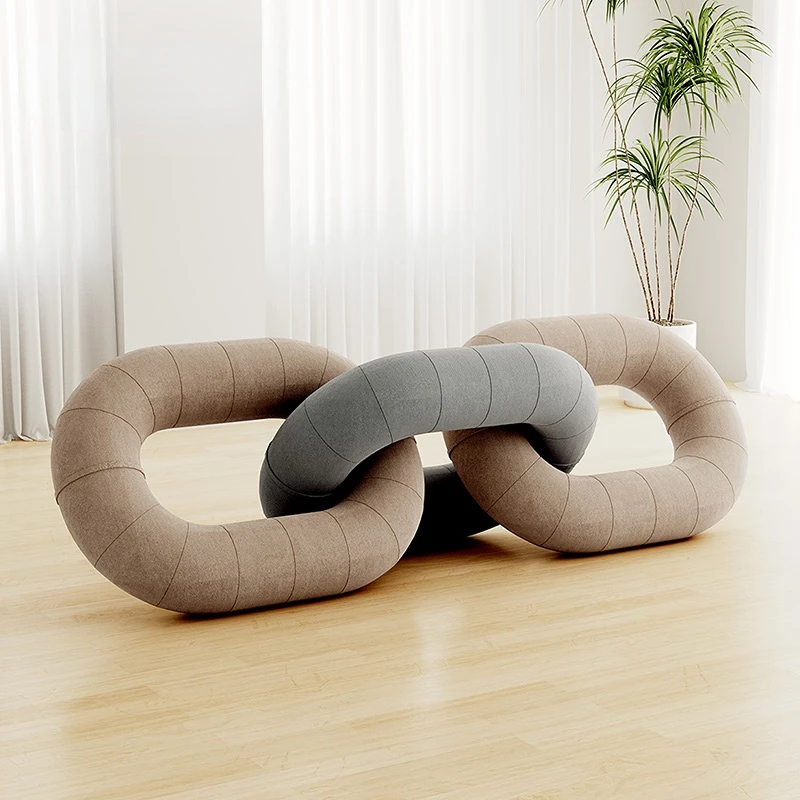 Italian minimalist living room simple modern creative special-shaped lock chain sofa art