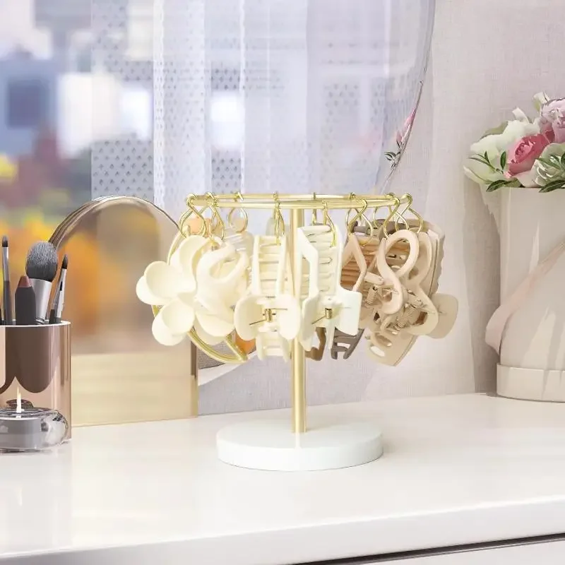 

Металлический держатель для заколок для волос, подставка для зажима с когтями, круглая основа, съемная подставка для ювелирных изделий, простая в установке стеллаж для хранения ювелирных изделий для волос