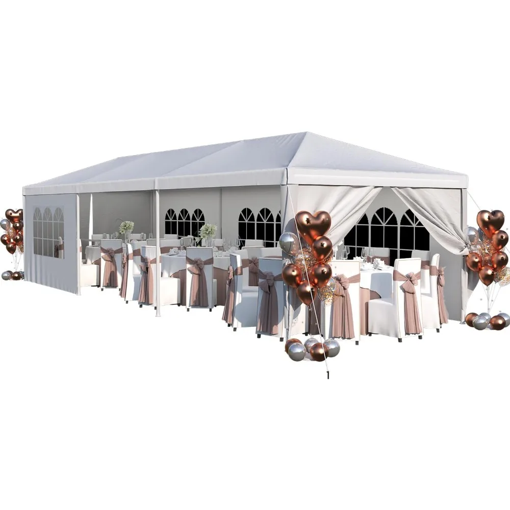 

Heavy Duty 10'x30' Party Tent Canopy - Waterproof Wedding & Event Shelter with Removable Sidewalls, 2 Doors - Outdoor Gathering