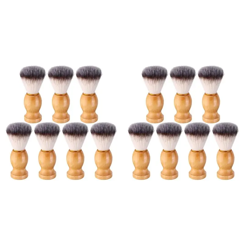 

B-Est 14Pcs Men Shaving Brush Wood Handle, Salon Tools Hand Crafted Shaving Brush Wood Handle Shave Brushes Hair Brush
