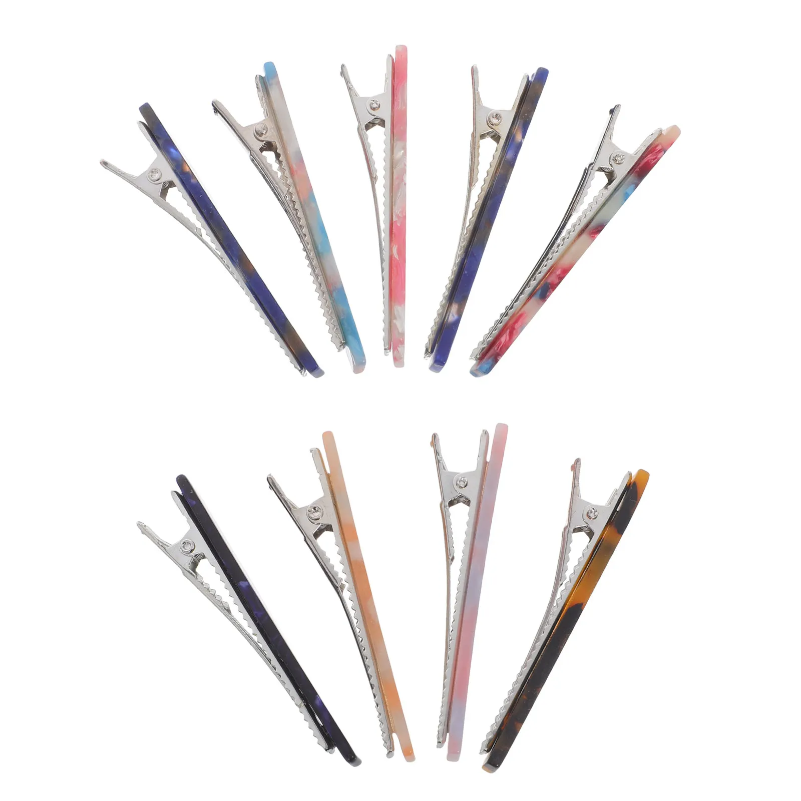 9Pcs Acetate Claw Clips Minimalist Duckbill Hair Barrettes for Bangs Thin Hair Styling Comfortable Secure Hold Women Girls