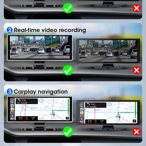 Màn hình ghi video không dây ống kính kép và máy quay video tự động Android, DVR 4K Dash Cam, 11,26 10 Màn hình không dây bán hàng chính - 1