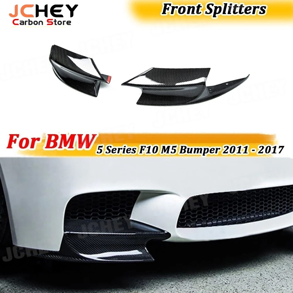 

JCHEY Carbon Fiber Front Bumper Splitters Lip Flaps Cupwings Aprons for BMW 5 Series F10 M5 Bumper 2011 - 2017 FRP