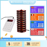 Retekess TD158 Pagers For Restaurant Vibrator Coaster Buzzers Receiver Calling System Waterproof Keyboard Food Truck Bar Cafe