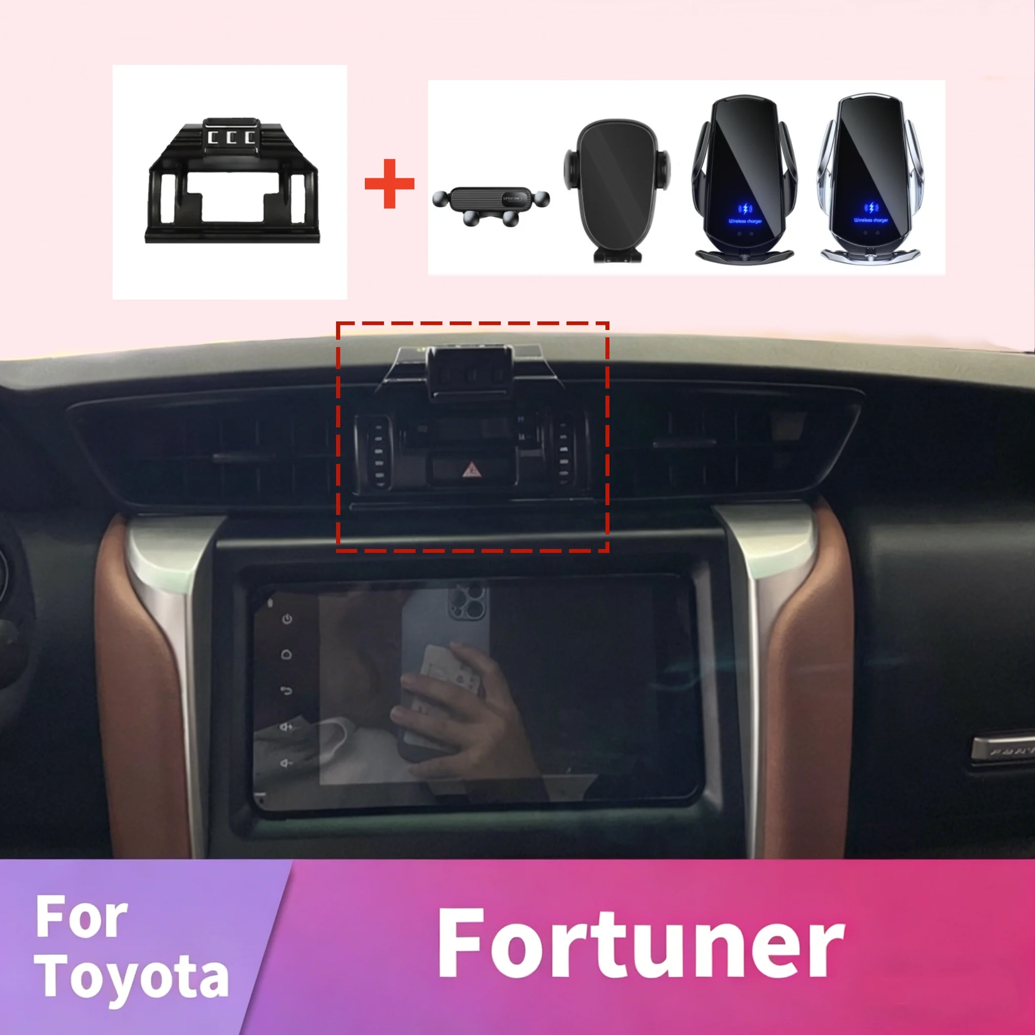 Suporte de encaixe para Toyota Fortuner, suporte para celular no carro, não bloqueia as saídas de ar, acessórios internos automotivos
