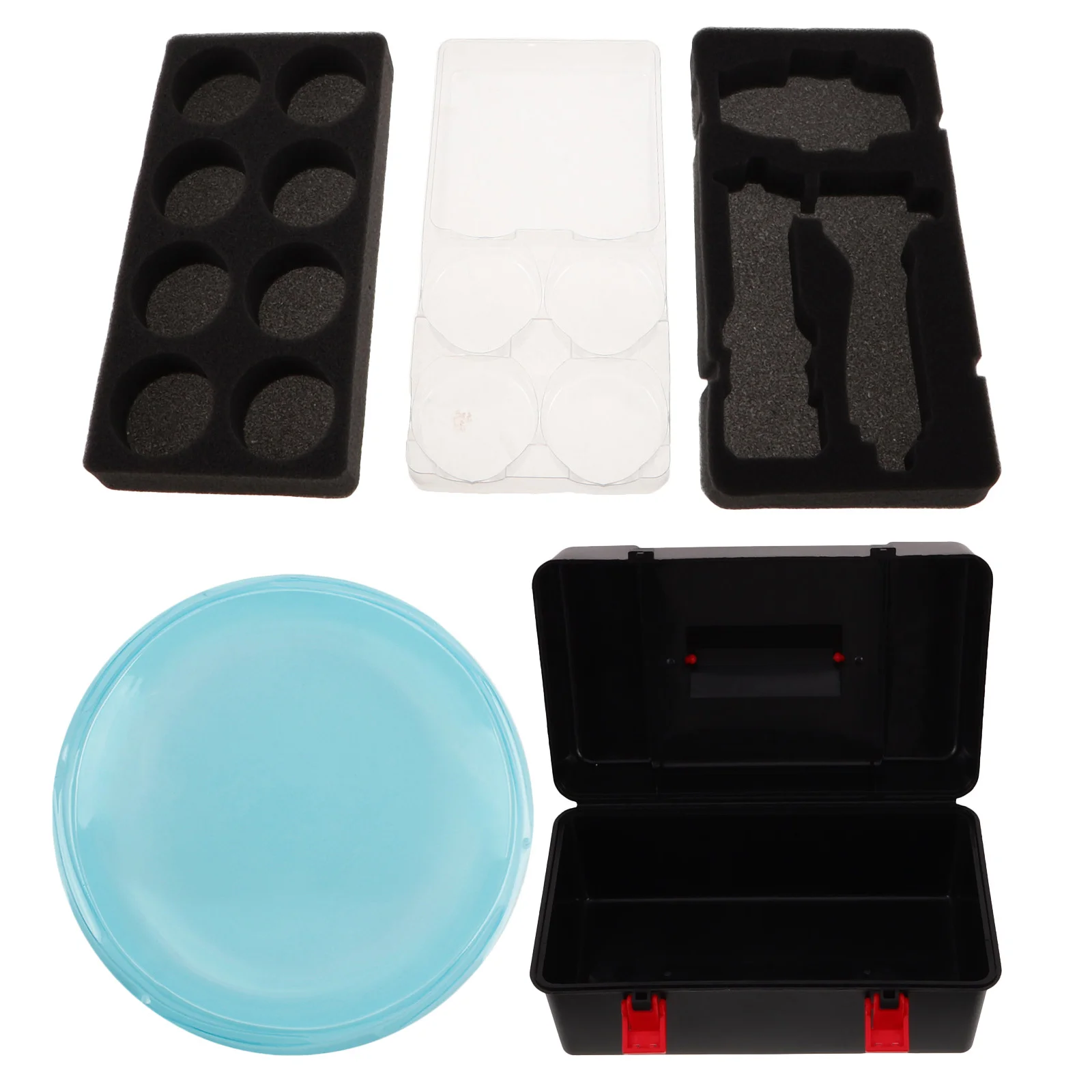 Plastic Battling Top Case 8.65x4.72x4.32in Secure Lid Handheld Gyro Storage Box with Sponge Liner for Safe Transport and