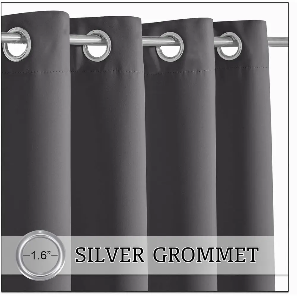 파티오, 데크, 정자, 라나이, 파빌리온용 회색 방수 야외 커튼 84W x 108L