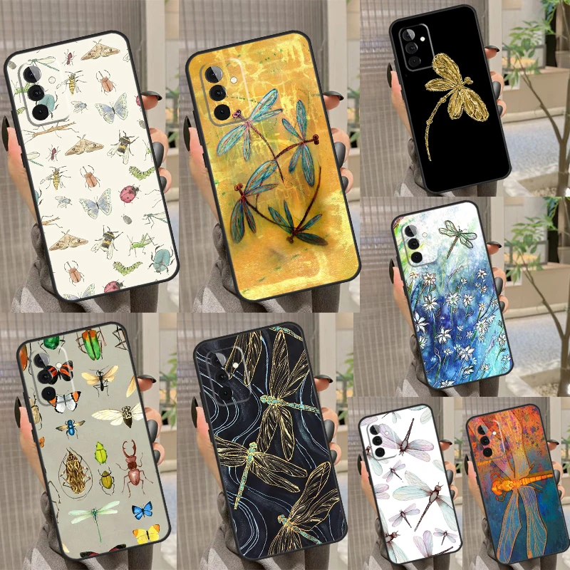 Dragonfly Insect Pattern Case For Samsung Galaxy A14 A54 A34 A24 A52 A32 A22 A12 A51 A71 A33 A23 A13 A53 Cover Funda