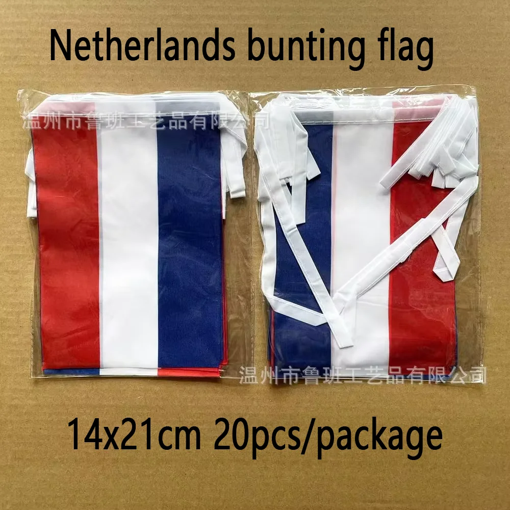 Netherlands FLAG 14x21cm Polyester Netherlands Bunting Flags for Festival Party Decoration