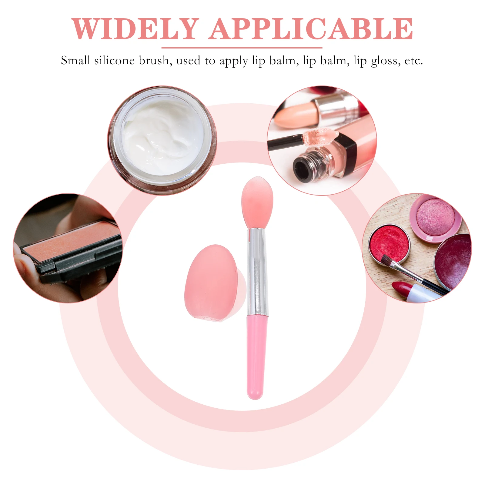 

2 Sets Lip Makeup Tool Brush for Lipstick Face Applicator Brushes Lipsticks Dust Cover Silica Gel Wands