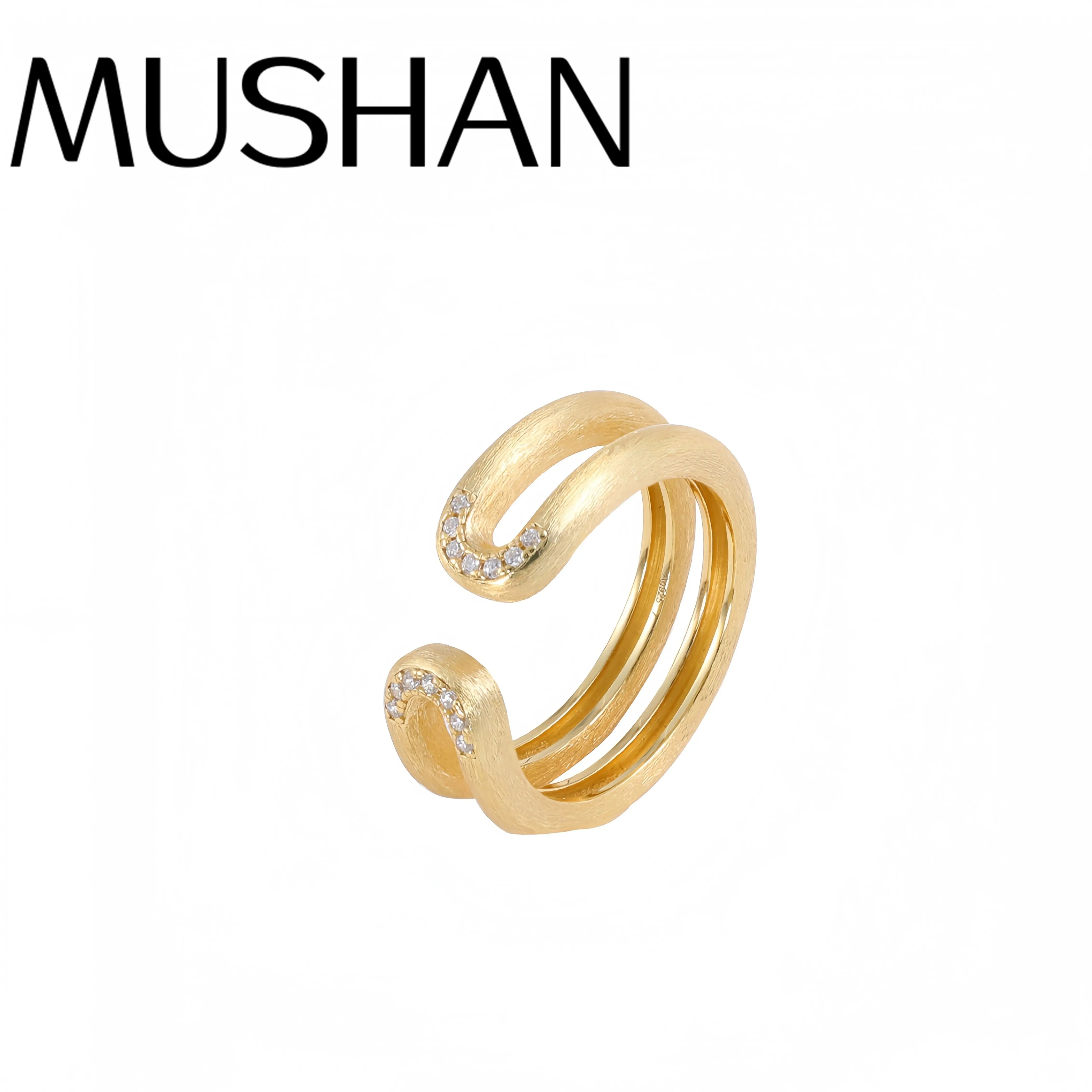 

Роскошный бренд Mushan, винтажное кольцо из стерлингового серебра S925, матовое кольцо для женщин, новое золотое кольцо с бриллиантом, высокое качество, ювелирные изделия