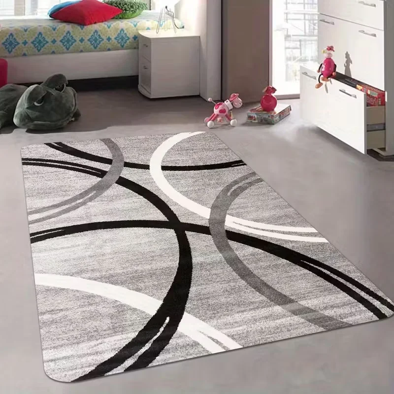 Black Gold Geometric Splicing Art Carpet Living Room Dining Room Hall Table Baby Room Porch Car Interior Home Decoration Carpet