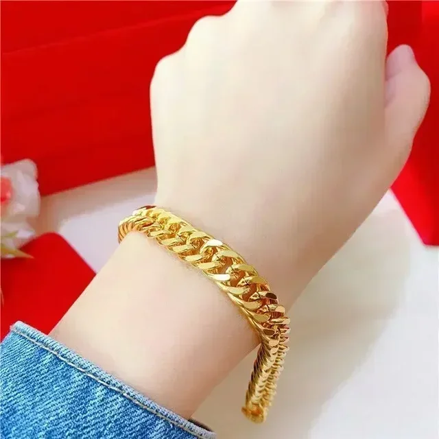 

Braslet gold bracelet human pulse domineering watch chain jewelry 999 high-end jewelry AU750 Pusela men and women