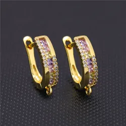 Juya 2 4Pcs/Lot 18K Gold Silver Plated Earwire Shvenzy Fixtures Earring Hooks Accessories For DIY Luxury Women's Earrings Making