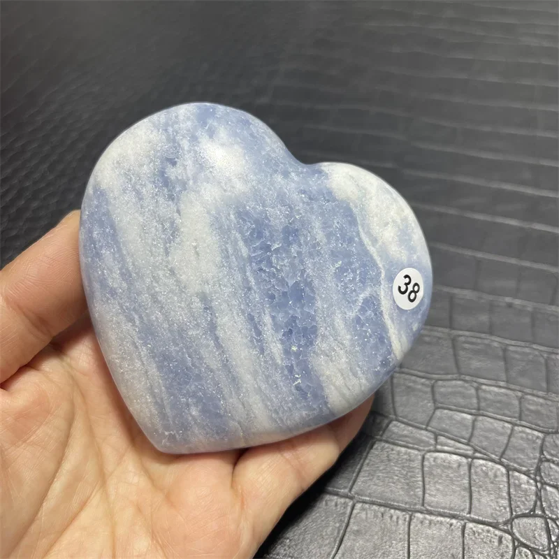 Natural Crystal Blue Celestite Agate Heart Gemstones High Quality Healing Mineral Energy Stone Reiki Home Decorations Gift