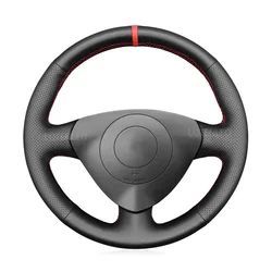 Black Faux Leather Car Steering Wheel Cover for Alfa Romeo 147 2000-2010 GT 2004-2010 156 166 2003-2007 Crosswagon 2004-2005