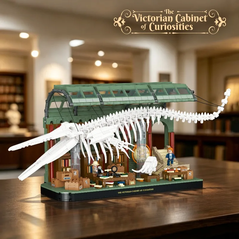 DIY Creative Assembly of Dinosaur Skeleton Model Ornaments and Puzzle Assembly Building Blocks Set for Victoria's Treasure House