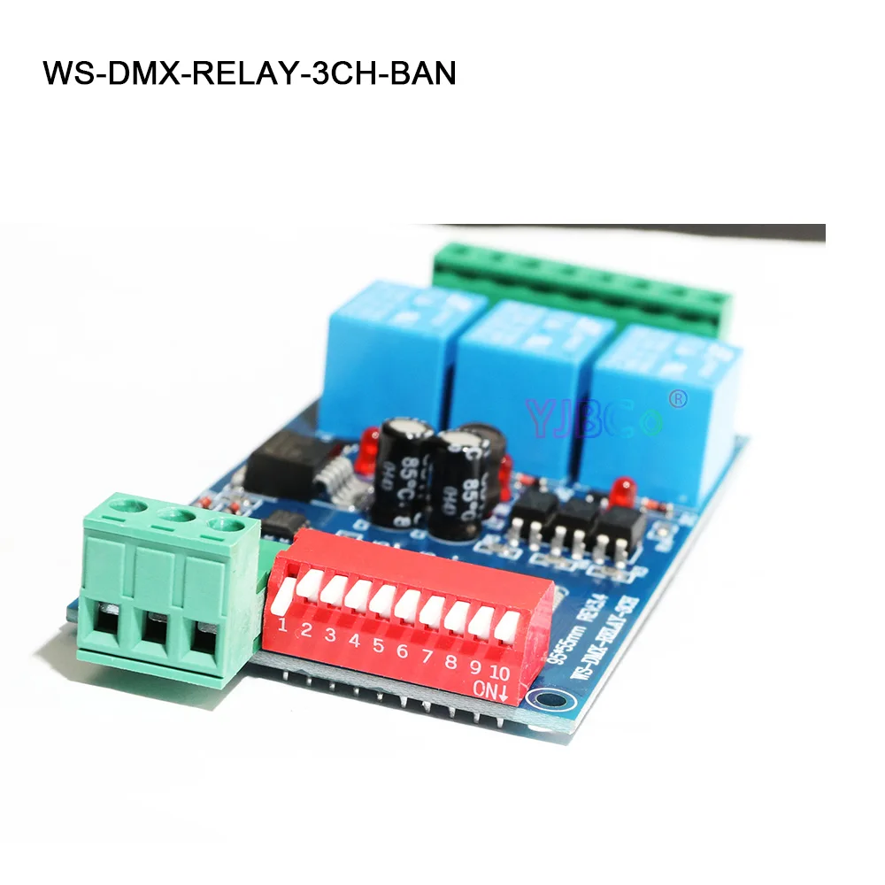 DC12V LED dmx512 Board Module Dump Node 5~24V WS-DMX-RELAY-3CH-BAN Relay Switch 3 Channels LED Dmx512 Dmx Decoder Controller