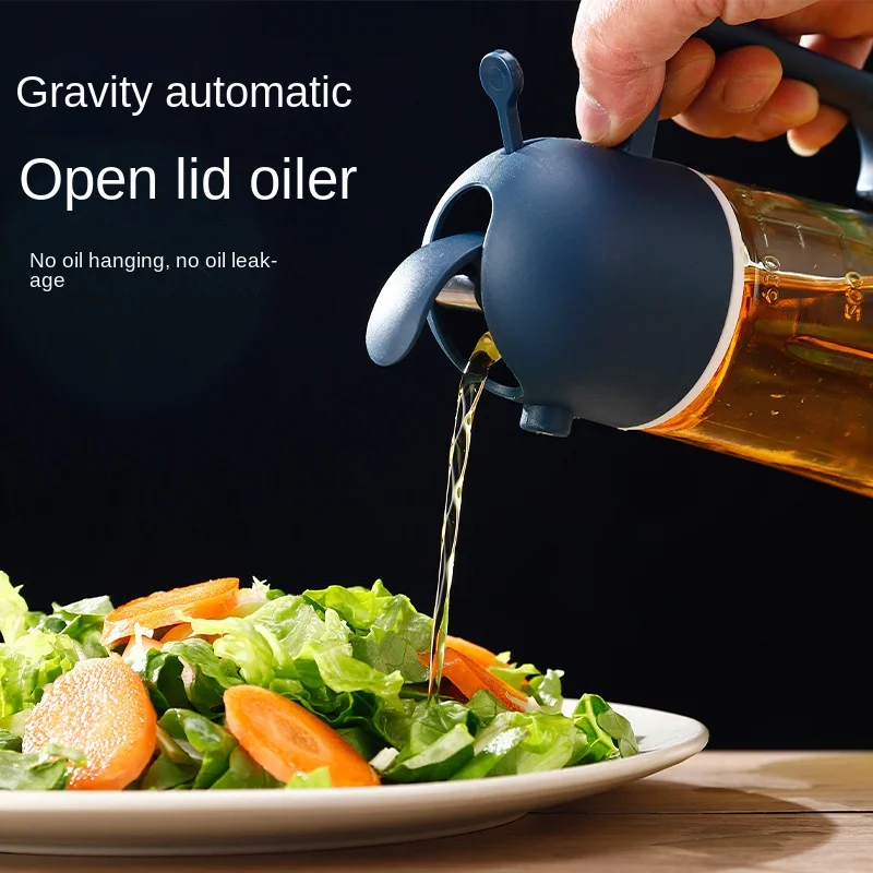 

630ML 2-in-1 capacity glass oil injection bottle barbecue edible oil control oil pot air pressure type oil spray bottle