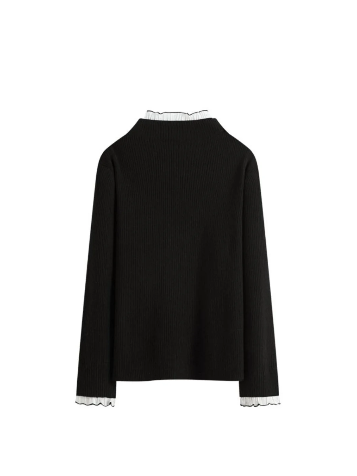 CaraCLUB-suéter de punto largo de talla grande para mujer, cubierta para el vientre de otoño, ilusión adelgazante, Top falso de dos piezas de gama alta