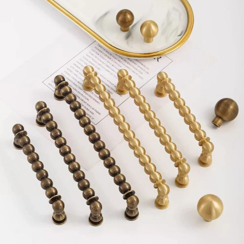 European Furniture Hardware Handle American Wardrobe Drawer Knob Luxurious Brass Shoe Cabinet Knob Creative Cabinet Brass Handle
