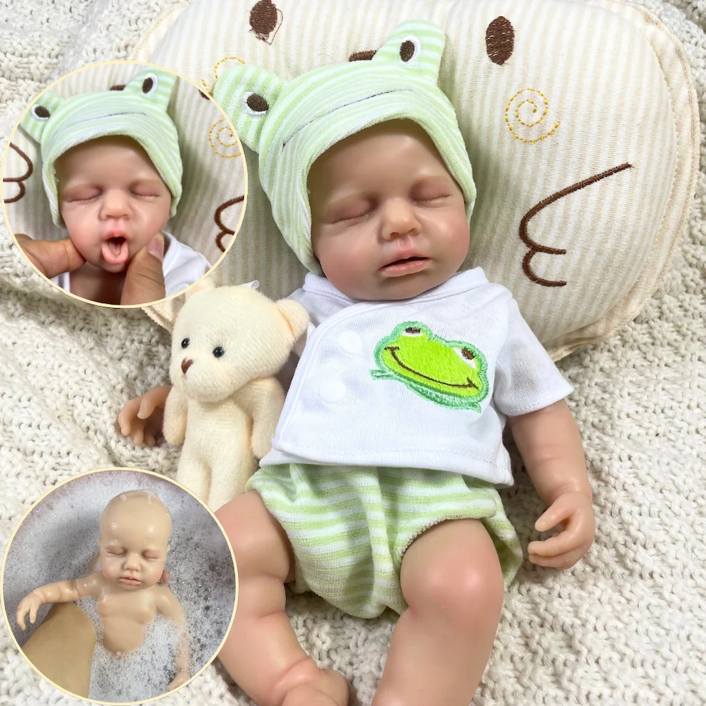 Mini LouLou in silicone da 13 pollici può aprire la bocca bambola rinata per bambini bambola Bebe in silicone morbido per tutto il corpo ragazzo e ragazza per scegliere