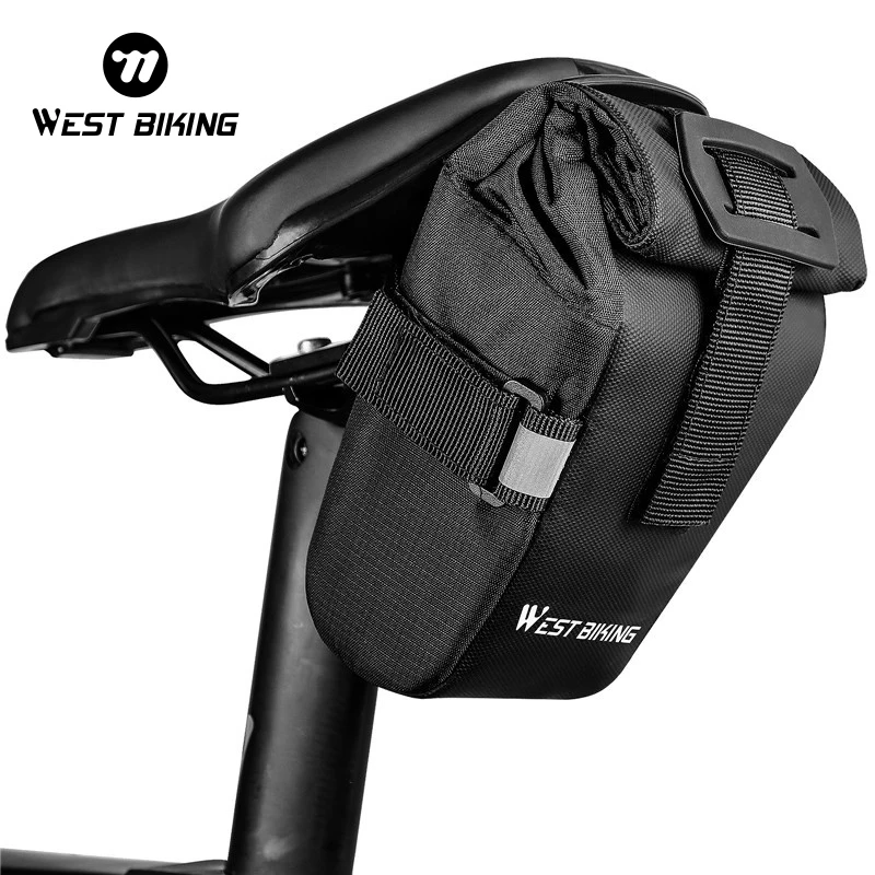 WEST BIKING Bicycle Bag Foldable Tool Bag Front Frame Bag Bike Saddle Pouch Burrito Pack Bike Rear Tool Kits Cycling Accessories