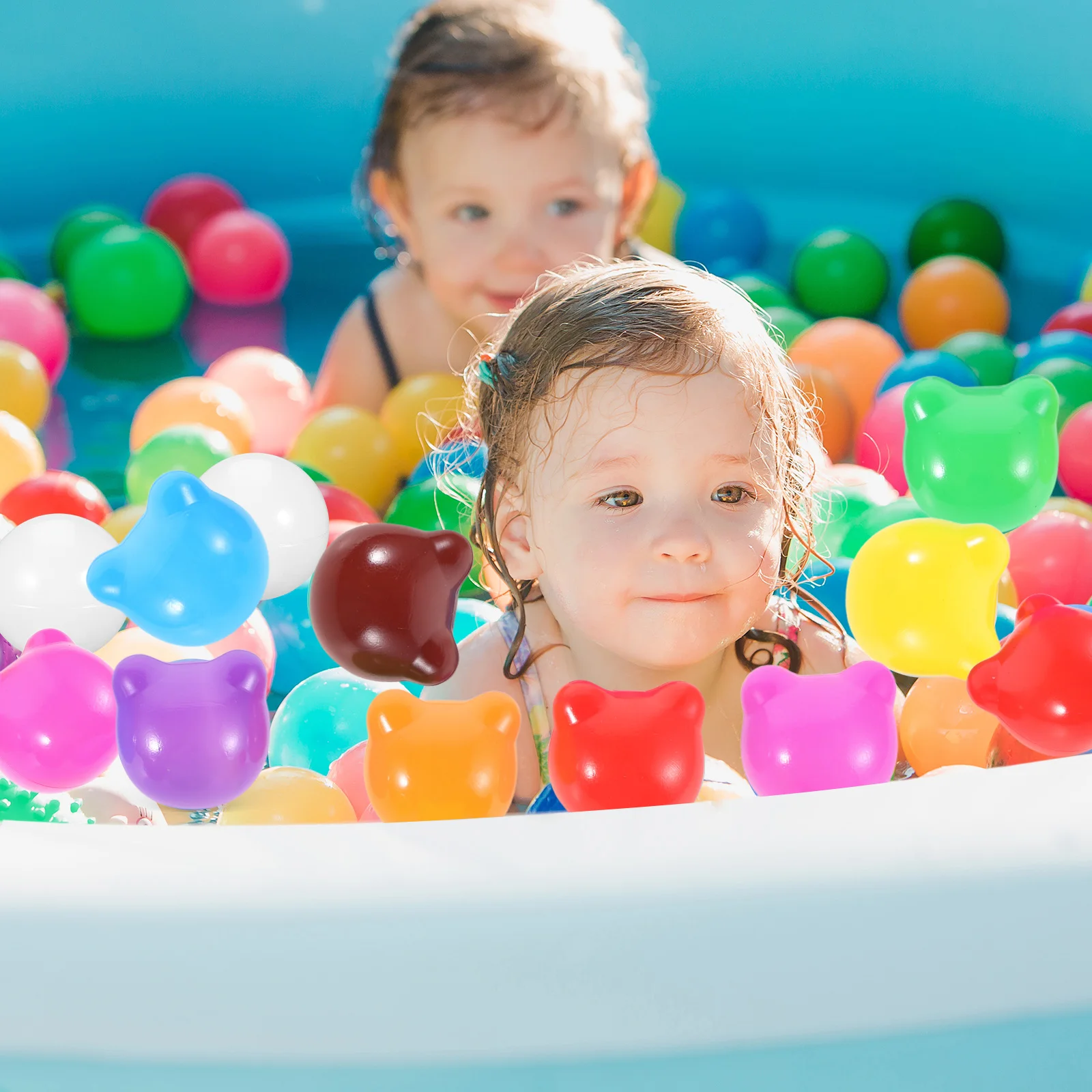 100 pçs oceano bola bebê urso em forma de bolas piscina interior brinquedo de praia criança crianças pit e para playhouse criança colorida
