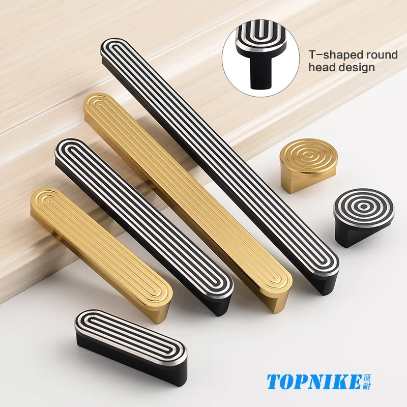 

Wardrobe Cabinet Bathroom Cabinet door knob Drawer furniture Handle Black and White Double Color Bronze