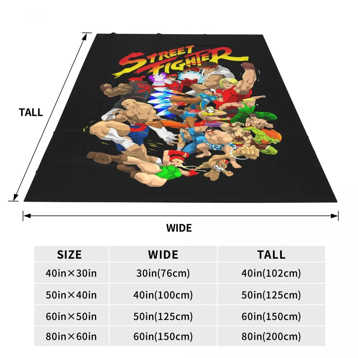 Game Super Street Fighter World Warriors Blanket Soft Warm Flannel Throw Blanket Cover for Bed Travel Home Sofa