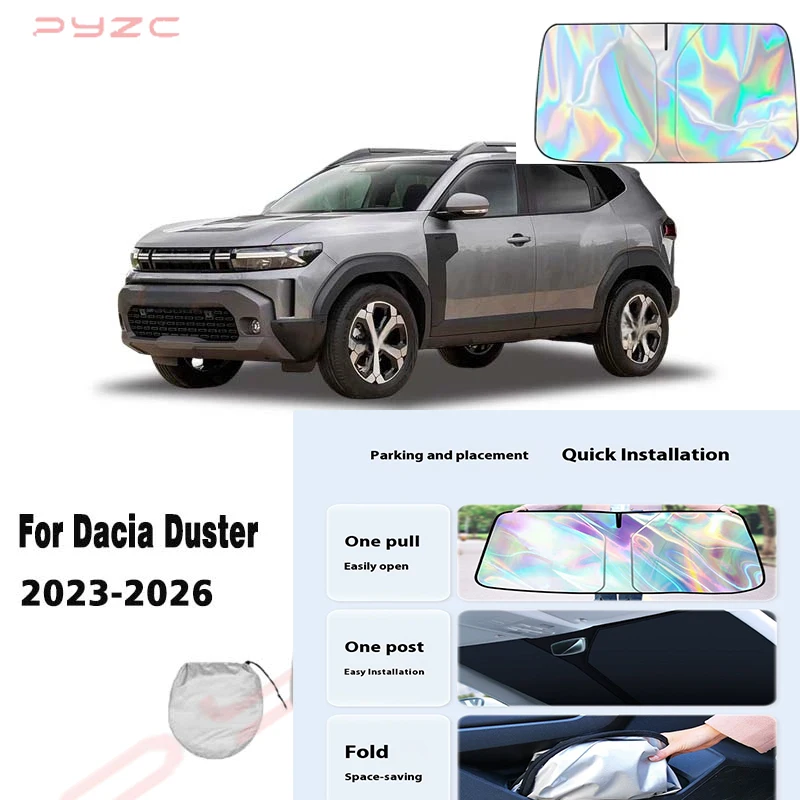 For Dacia Duster 2023-2026 Car Windshield Sunshade Cover Front Window Sun Shade Visor Auto Interior UV Protection
