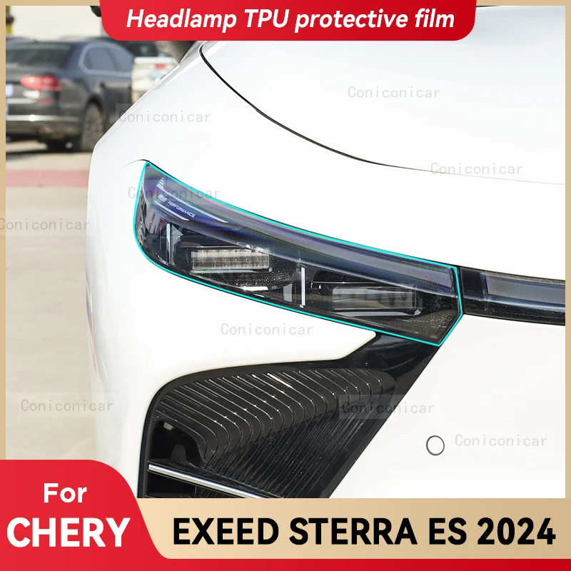 

For CHERY EXEED STERRA ES 2024 Car Headlight Transparent TPU Protective Film Front Light Tint Change Color Sticker Accessories