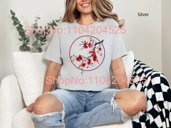 Cherry Blossom T Shirt Women's Floral summer apparel gift for her Spring long or short sleeves