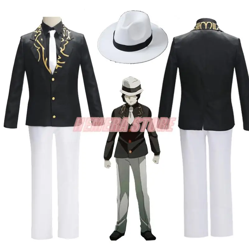 

Anime Demon Cosplay Slayer Kibutsuji Muzan Costume Uniform Full Wig Hat Suit Halloween Costume For Men Women