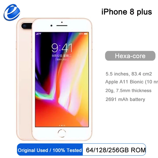 From France/Spain Original Apple iphone 8 Plus Hexa Core iOS 3GB RAM  64/256GB ROM 5.5