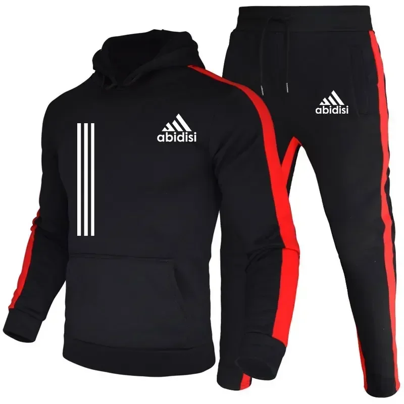 2024 Autumn Winter Men\'s Running Sports Suits Sets Sweater Hoodies Jackets Pants Sportswear Men\'s Clothing 2 Pieces Sets