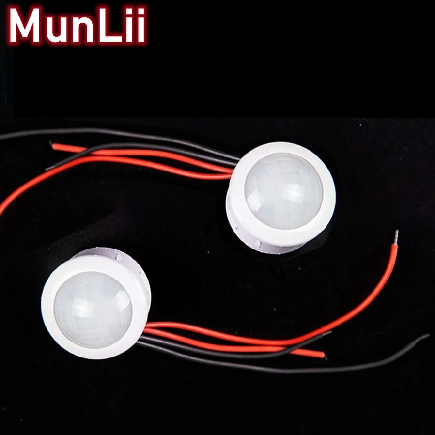 MunLii DC 12V 24V LED Strip Bed Closet Cabinet Light Wiring Infrared Sensor PIR Motion Movement Sensing Light Switches