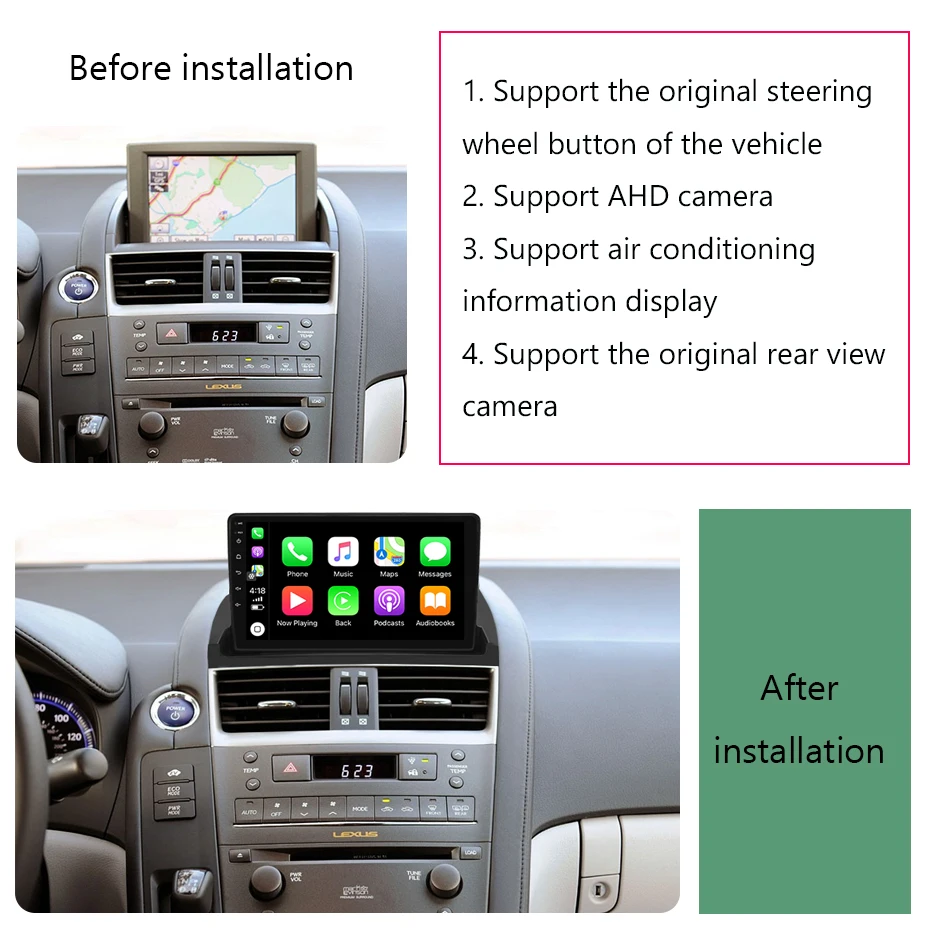 For Lexus HS250H 2009-2012 1280*720 Resolution UIS 7862 Octa-core 8+256gb Car Navigation CarPlay Car Radio Multimedia Video